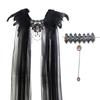 Halloween Cloak Black Feather Mesh Cloak Medium Dress Jewel Bracelet Stage Party Dance
