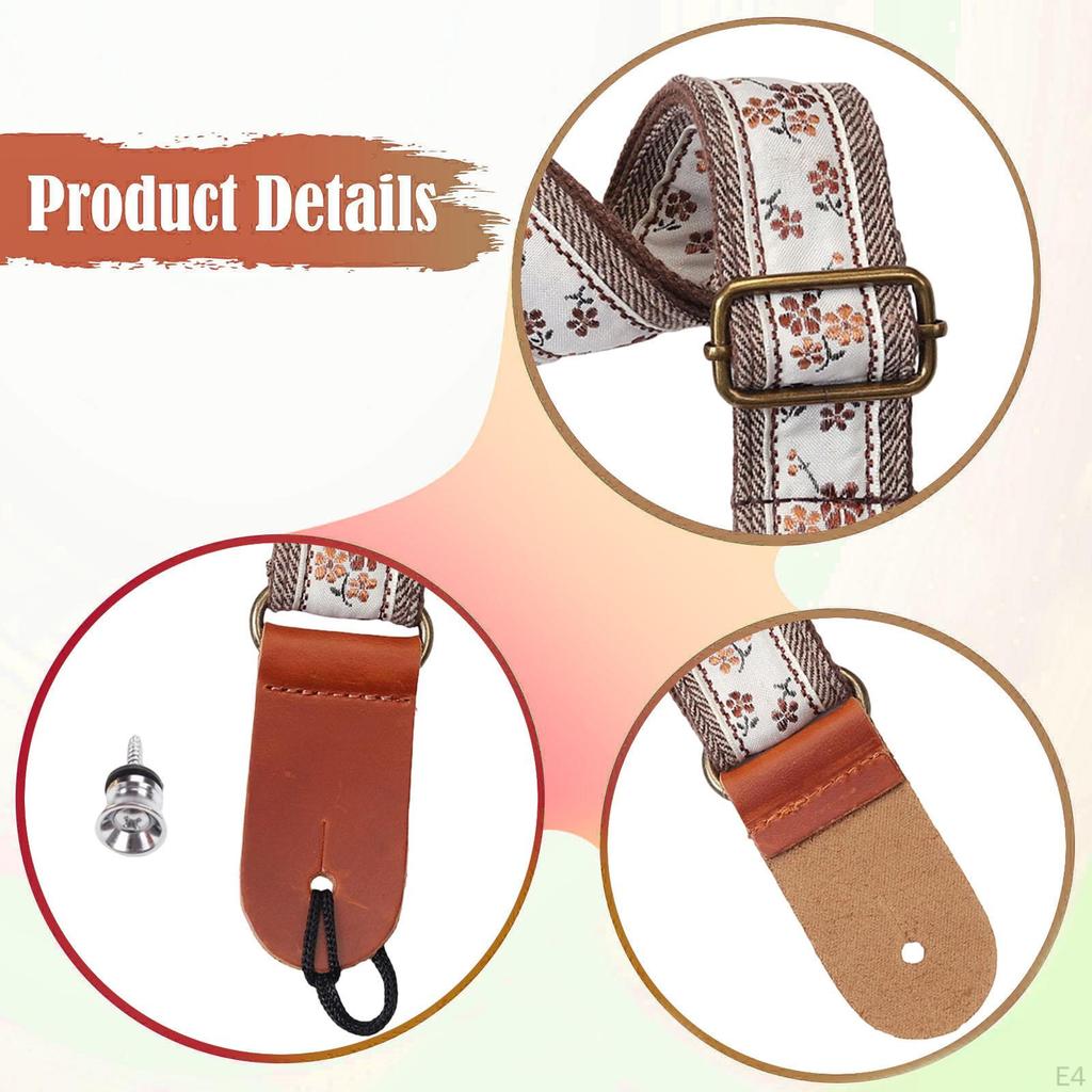 Ukulelengurt, verstellbare Länge 29,53''-50'', tragbarer Schultergurt mit Endstift für den Unterricht