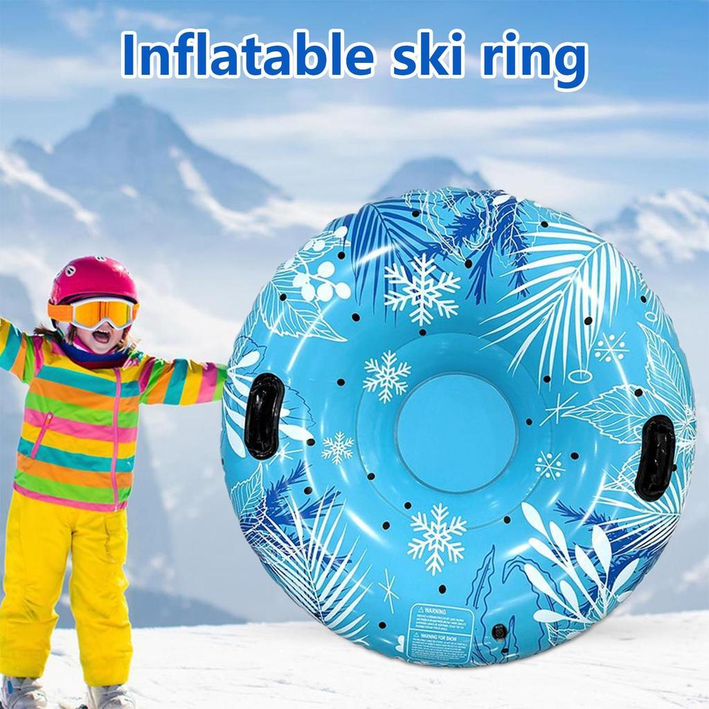 1Pc Inflatable Ski Ring Thicken Pvc Winter Snow Tube with Handle Durable Snow Sled Board Adult Children's Outdoor Skiing Ring