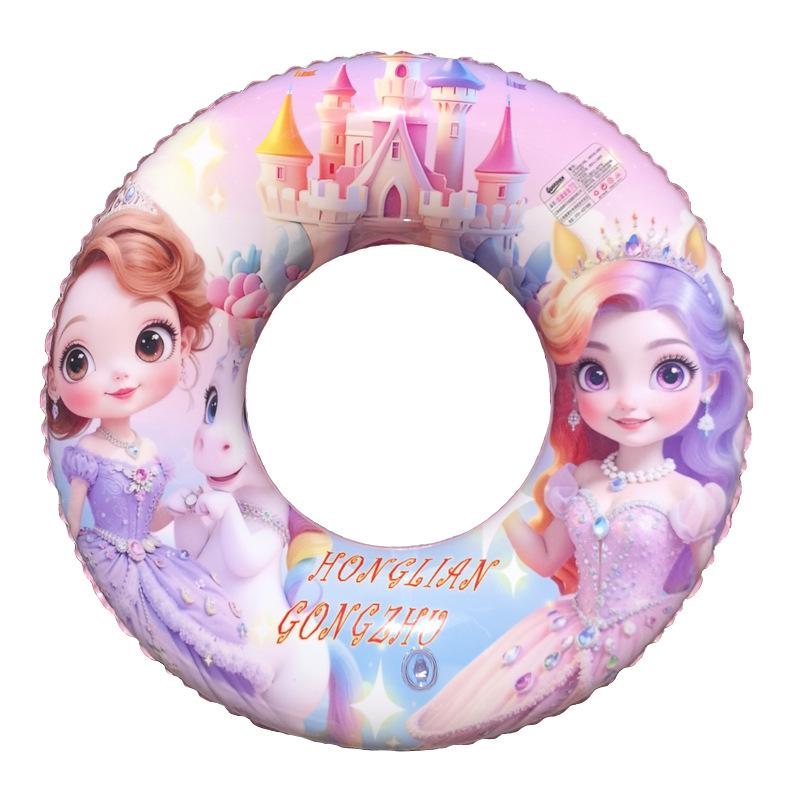 Eco-friendly PVC Inflatable Children s Swim Ring - Cartoon Princess Design for Kids 60#