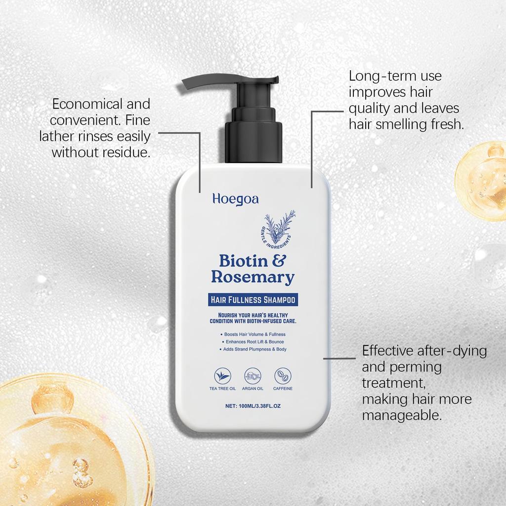 Shampoing au romarin et à la biotine Hoegoa: Nettoie délicatement le cuir chevelu, le rendant lisse comme de la soie et revitalisant les cheveux.