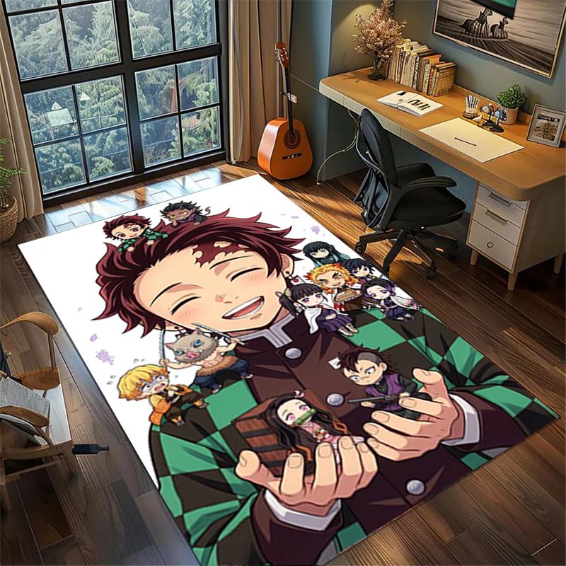 Large Area Carpet "Demon Slayer" Non Slip Washable Floor Mat Home Bedroom Gamer Decor—kwq22