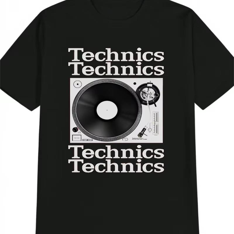 

Loose and Trendy Short-sleeved T-shirts for Men and Women with Record Player Prints for Summer and Autumn 2025 4XL