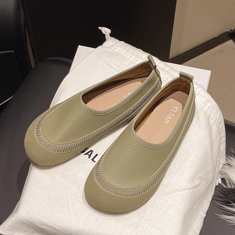 Retro style round head shallow mouth single shoes women's 2025 spring and autumn new versatile fashion Korean version round head flat bottom Mary Jan