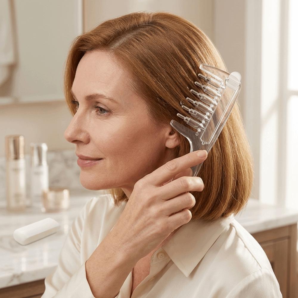 Anti-Frizz Mini Portable Head Applicator Multi-Function Massage Guide Liquid Comb Gift