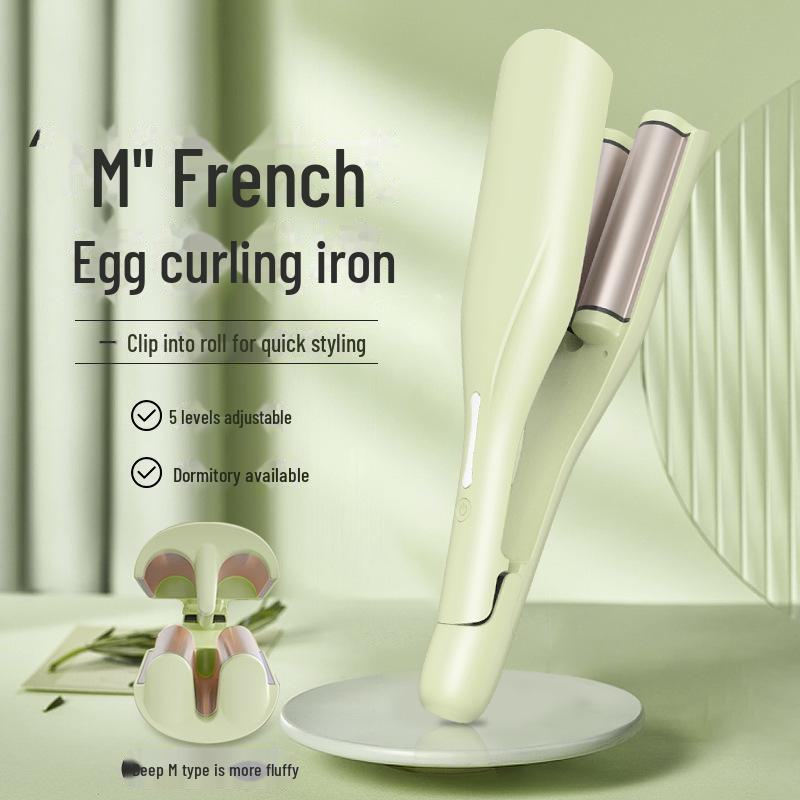 36mm M-Shaped Big Wave Hair Curler - Gentle No-Damage Triple-Tube U-Shaped Design for Water Ripple Waves