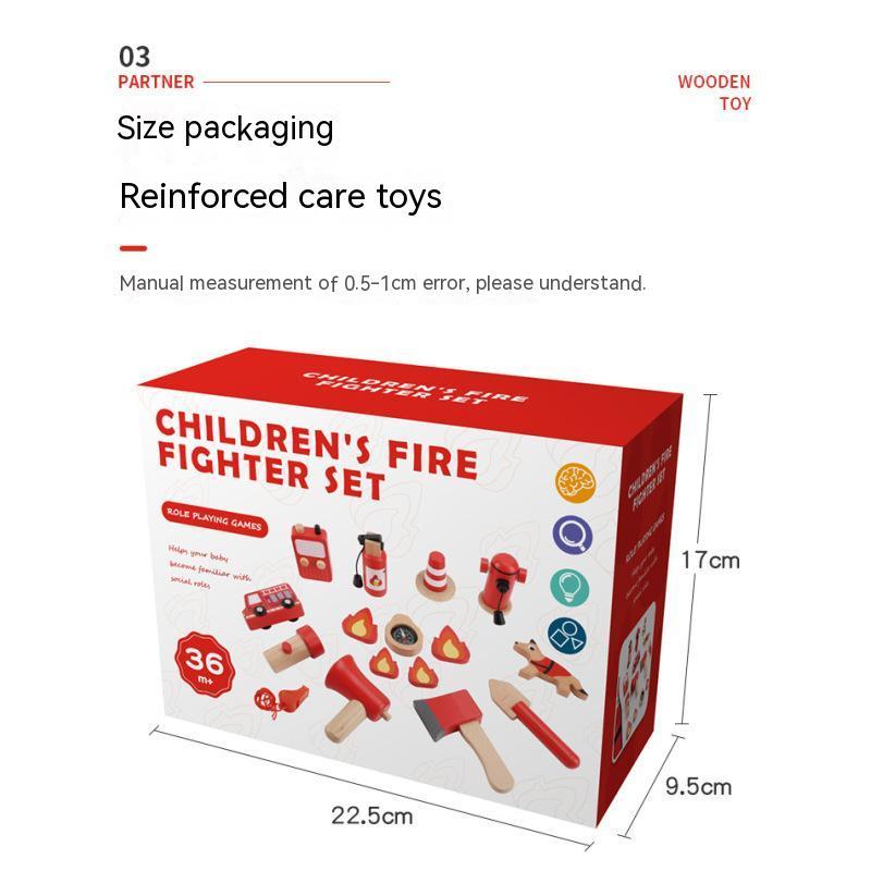 Children's Play House Firefighter Role-playing Toy Set Wooden Simulation Kindergarten Fire Fighting Fire Truck