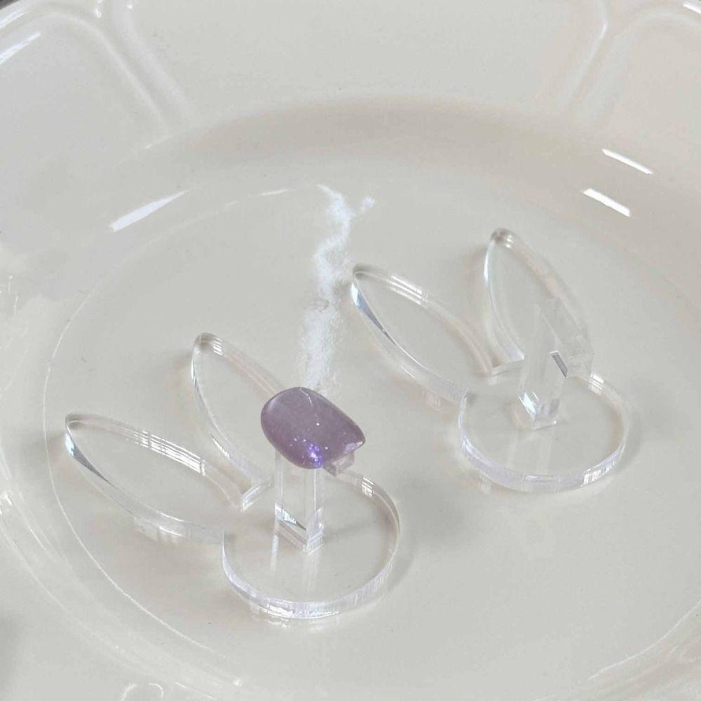 6Pcs Heart Shape Nail Tip Practice Stand Transparent Nail Art Display Rack Manicure Tools