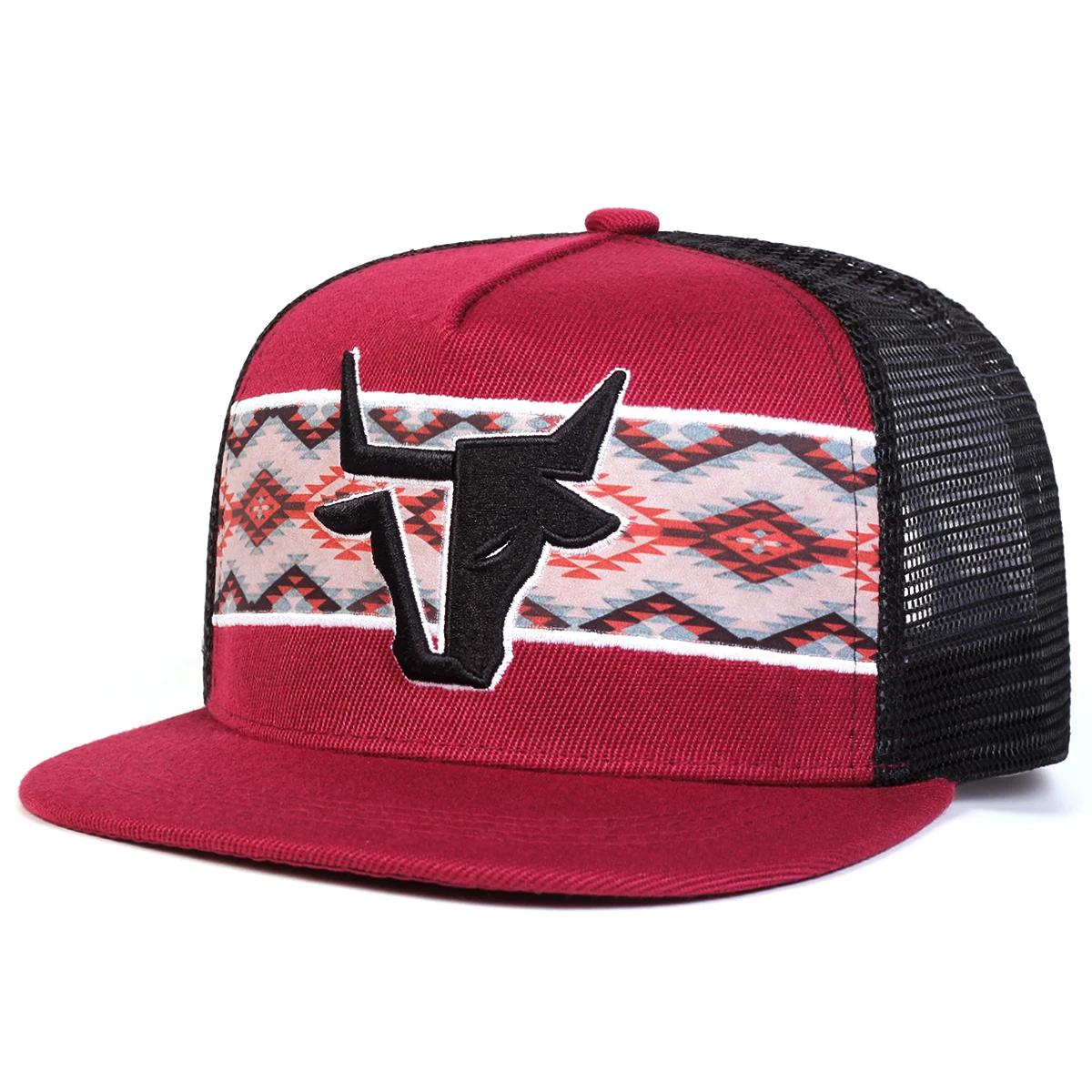 

Unisex Bull Head Embroidery Hip-Hop Net Hats Spring And Summer Outdoor Adjustable Sports Casual Baseball Caps Sunscreen Hat