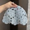 Knitted Floral Pattern Wool Hat For Women Spring Summer Breathable Fashion Accessory
