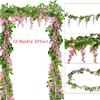 1.8M White Silk Wisteria Artificial Flowers Vine Garland Plants for Room Wedding Arch Decoration Fake Plant  Flower Wall Decor