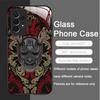 Tempered Glass Phone Case for Huawei Honor 200 100 90 Mate 50 40 Pro Nova 12 11 10 SE P30 P40 5G Japan Ghost Face Samurai Cover