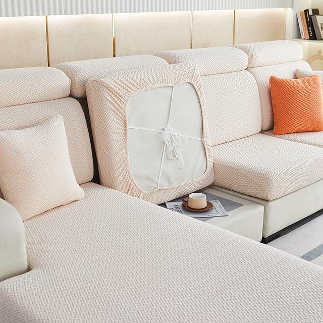 Funda de Cojín Jacquard para Asiento de Sofá para Sala de Estar Mascotas Niños Alfombrilla Funda para Silla de Comedor Funda Elástica Extraíble para Muebles