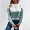 2024 Round Neck Patchwork Knitwear: Autumn-Winter Bestseller, European & American Style, Loose Fit Top