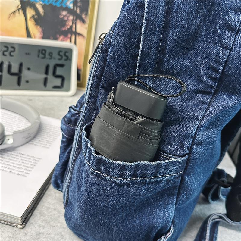 Džínový batoh Ležérní styl Unisex Školní taška Módní cestovní batoh