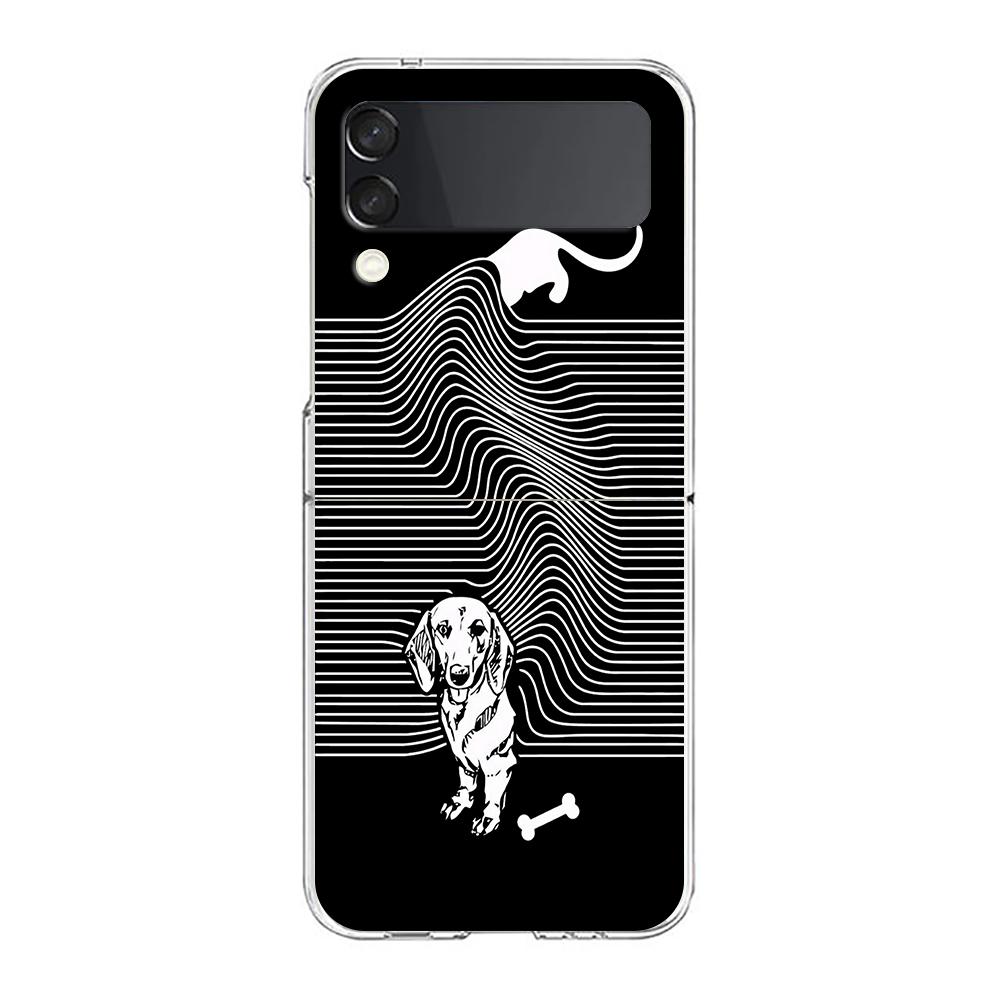 Dachshund Sausage Dog Phone Case For Samsung Galaxy Z Flip 3 4 5 6 Fold High Hard Shell For Galaxy Z Flip 3 5 6 Clear Cover