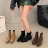 New Maillard Suede Skinny Boots Short Boots Women's Shoes Martin Boots Autumn and Winter Casual Versatile Small Ankle Boots