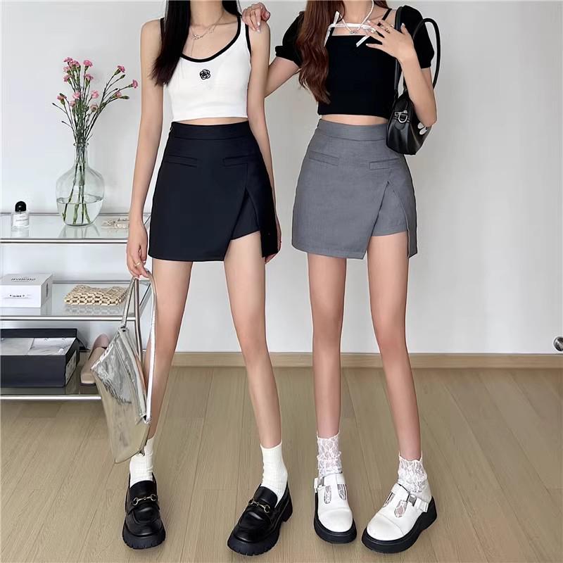 

2024 Slimming A-Line Irregular Slit Midi Skirt for Spring & Autumn L (105-118 jin)