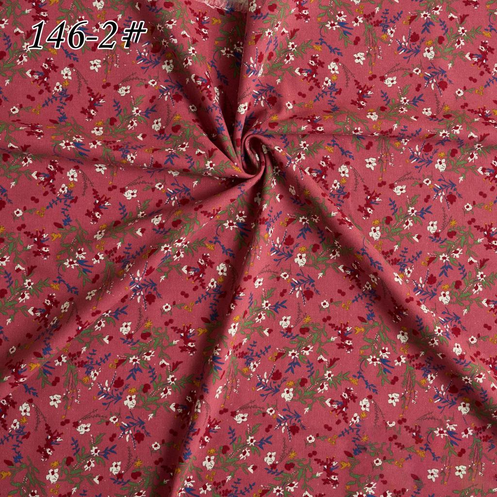 145x100cm Cotton Linen Small Floral Printed Fabric For Women's Clothing, Decorative Fabric DIY Handmade Sewing Cloth Fabric