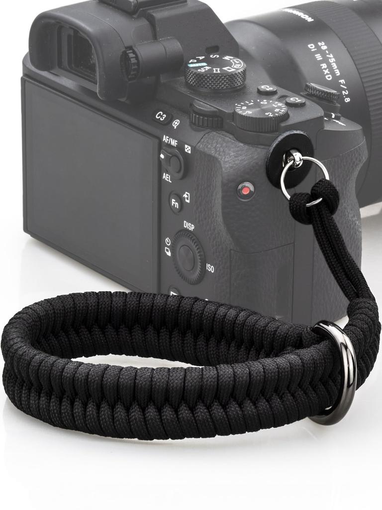 Camera Wrist Strap Paracord Camera Hand Strap Wrist Lanyard for DSLR or Mirrorless Medium [Qiang Ni] - High-End Cameras, Black,