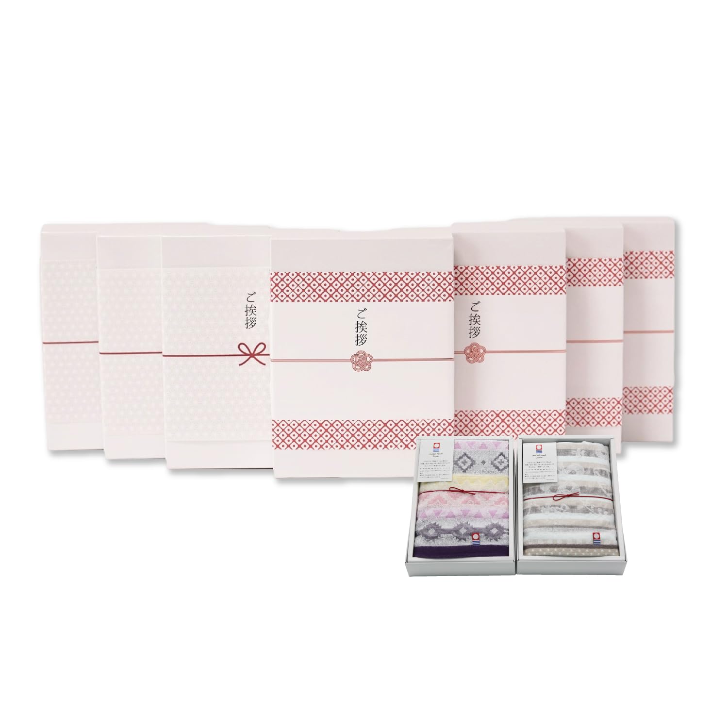 

Cute and stylish Imabari towels for housewarming gifts, including gift tags, stickers, and a carrying bag (set of 7)