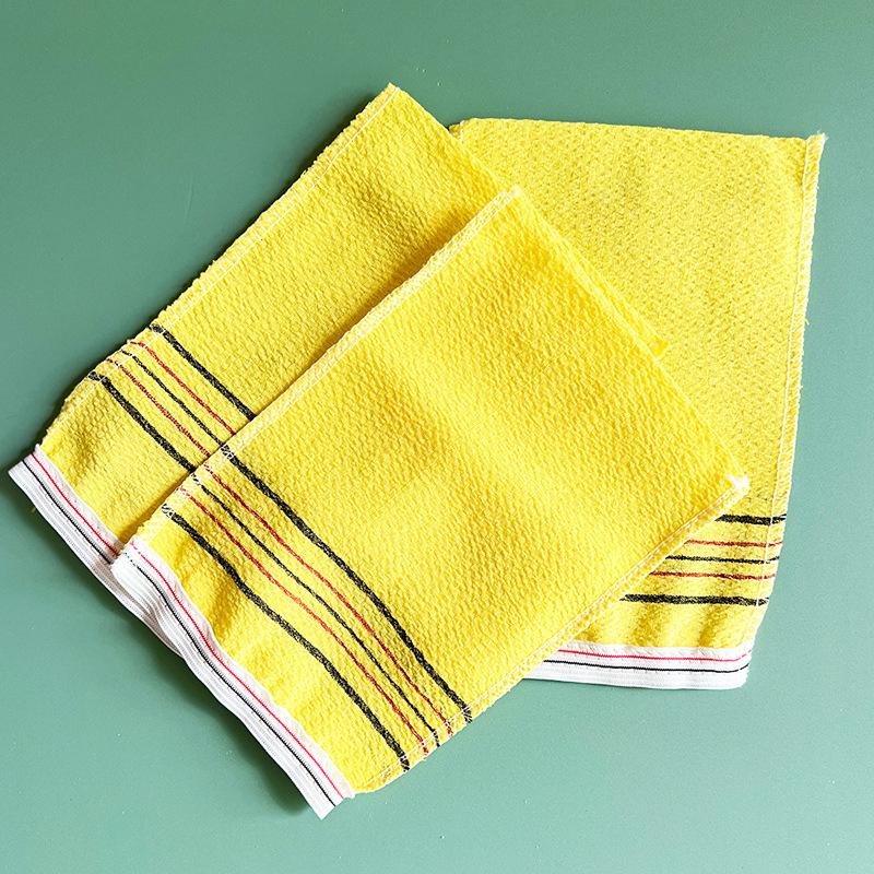 Single Piece Coarse Yarn Drawstring Scrubbing Bath Towel