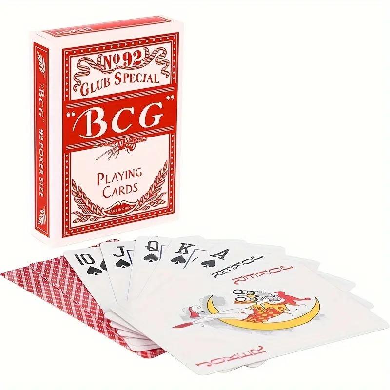 

1 колода водонепроницаемых пластиковых игральных карт, набор, магические карты, семейная настольная игра бридж, коллекция подарков, 54 карты красный