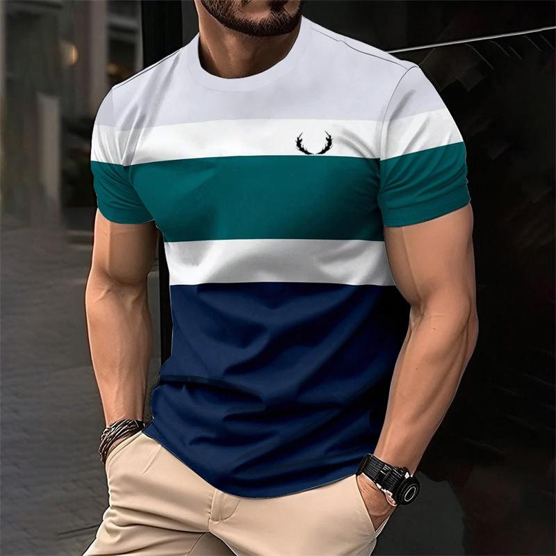 Simple Striped 3D Printed T Shirts For Men Fashion Summer Short Sleeve 3D Printed Kids T-shirts Casual Daily Wear Loose Tees