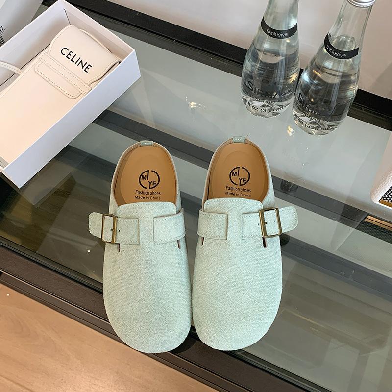 

Баотоу полутапочки женские весна и лето новые для улицы на одном педале ретро удобные ленивые универсальные 40 светло-зеленый