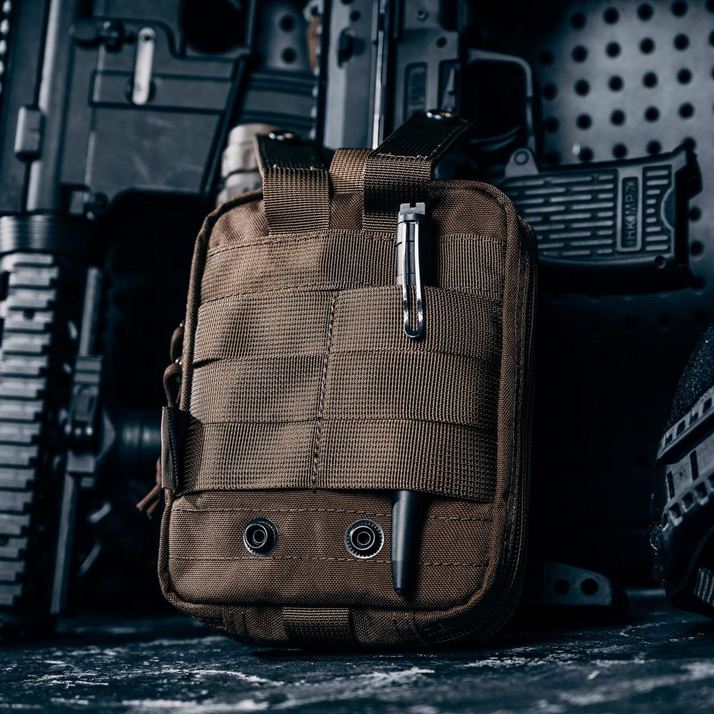 OneTigris EDC Military Tactical MOLLE Large Small Item First Outdoor Brown Pouch, Pouch, Pouch, Backpack, Capacity, Storage, Work, Fishing,