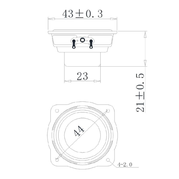High Efficiency 4Ohm 3W Miniature Speaker 1.7Inch Double Magnetic Design 16Core Technology Enhances Low Frequency Out