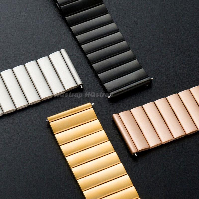 20mm 22mm Stainless Steel Watchband Quick Release Metal Watch Strap Black Silver Rose Gold Replacement Bracelet for Men Woman
