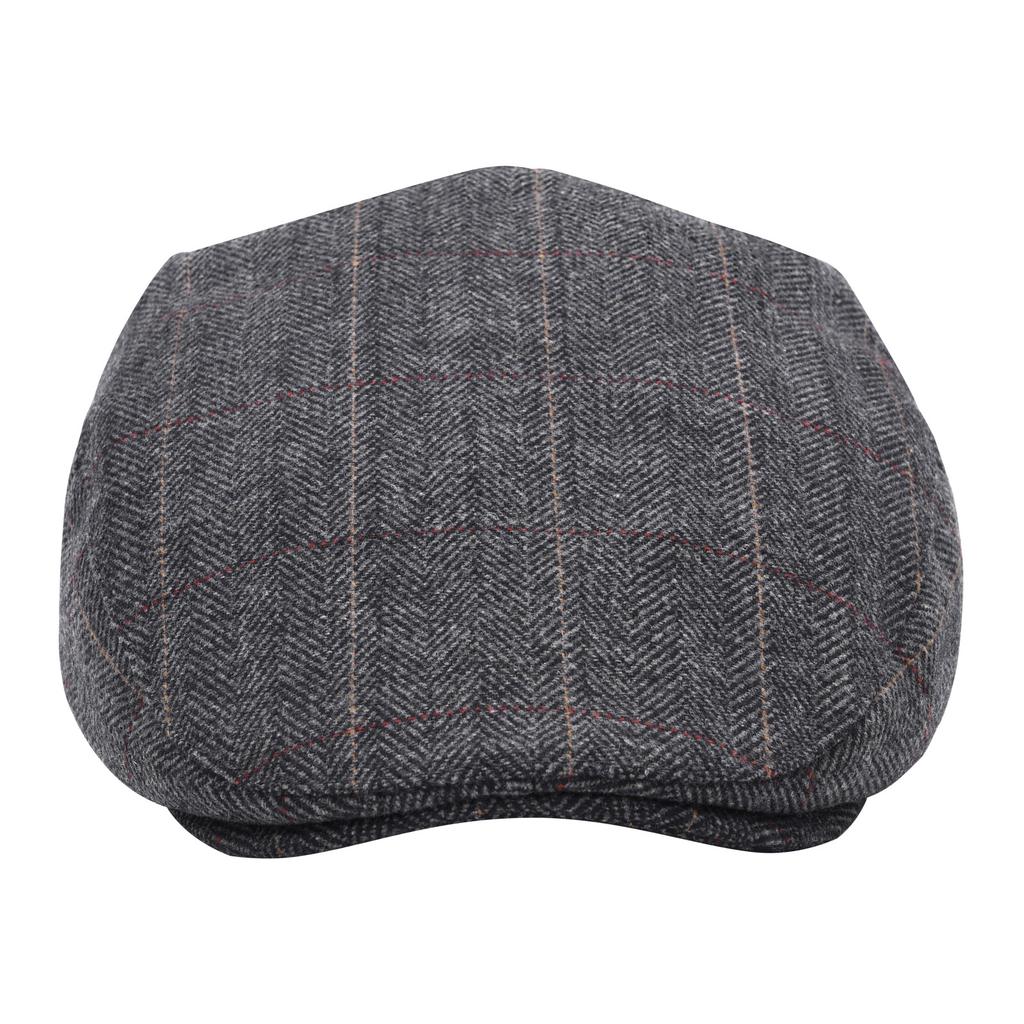 STARANCE Men's Herringbone Flat Ivy Newsboy Hat Wool Blend Gatsby Cabbie Cap