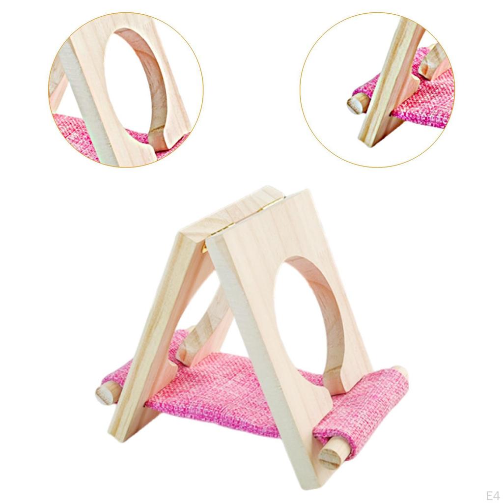 Wood Hamster Bed Cage Accessories Hideout Hideaway Landscape Ornament Habitat Decor Fun for Gerbils