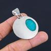 Natural Amazonite Sterling Silver Bezel Wedding Trendy Handmade Pendant Jewelry