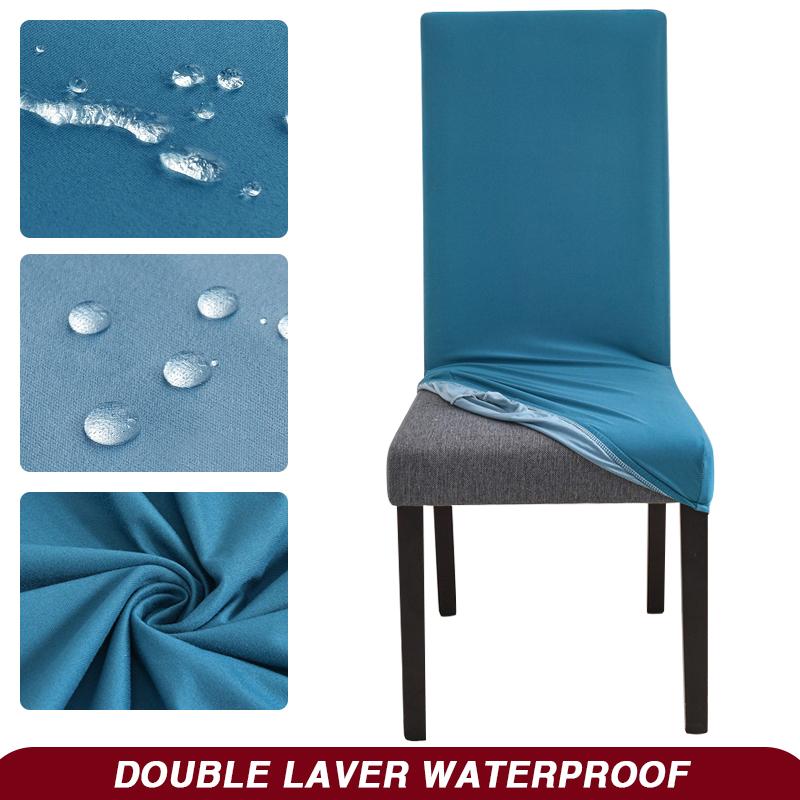 Водонепроницаемые чехлы на стулья Эластичные чехлы на сиденья стульев для столовой, кухни, офиса, свадьбы, отеля, банкета, ресторана озеро синий