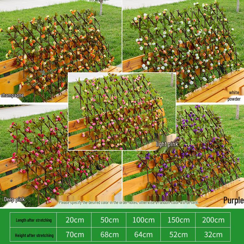 Retractable Wooden Picket Fence for Outdoor Greenery and Balcony Decoration