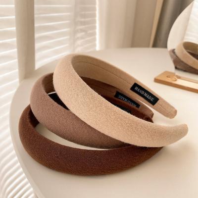 Solid Color Thick Sponge Hairband Women's Girls Elegant Head Band Makeup Face Wash Hair Hoop Fashion Hair Accessories