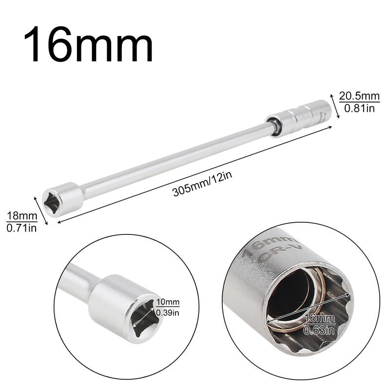 1 peça 14mm 16mm Encaixe de 3/8 de Polegada 12 Polegadas Soquete Magnético para Vela de Ignição Compatível com BMW Nissan Honda Ferramenta de Remoção de Vela de Ignição de Parede de 12 Pontos