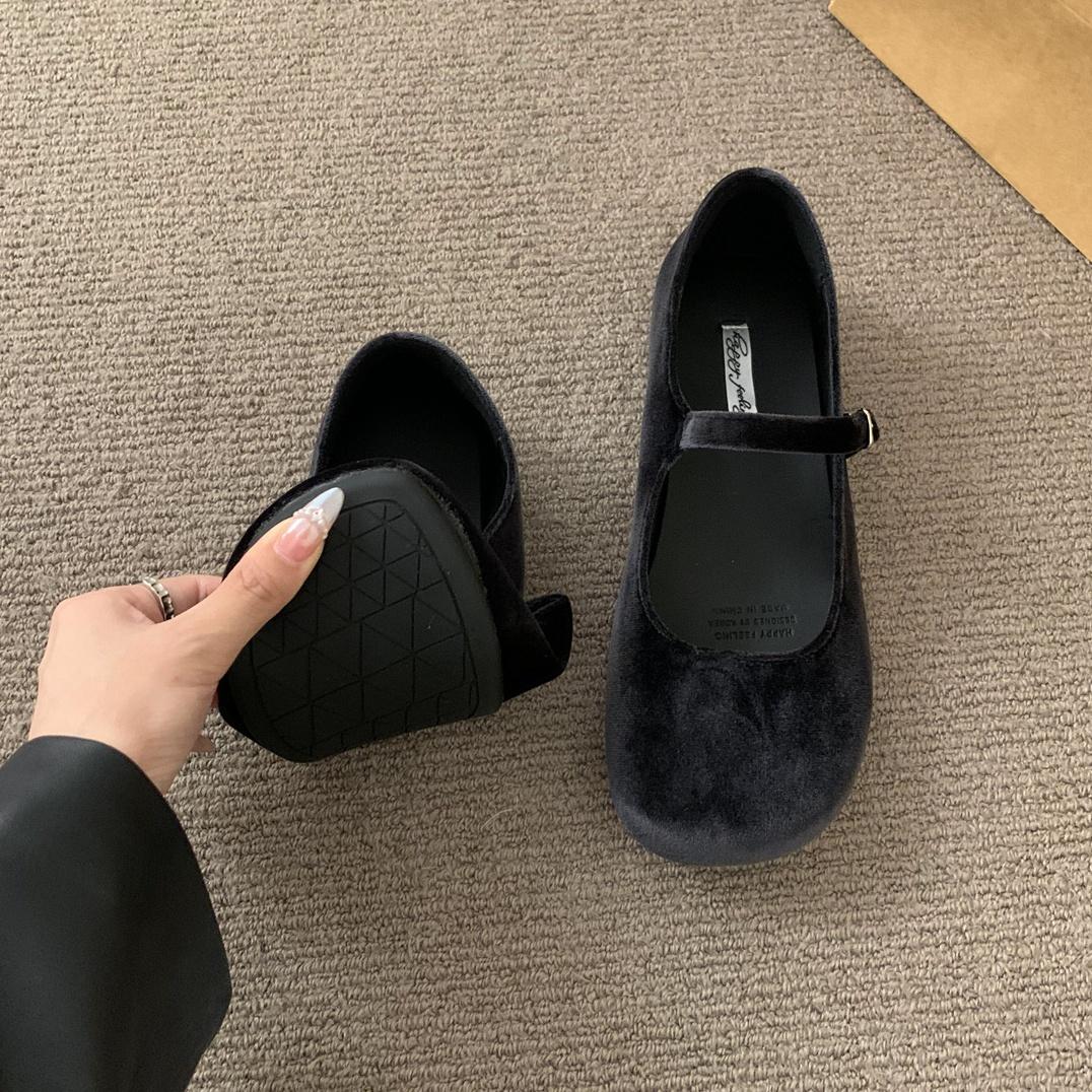 

Мода Bailamos 2024 Осень Бренд Женские Балетки Мягкий Бархат Элегантные Туфли Лодочки Круглый Носок Мелкие Слипоны Женские Повседневные Балетки 40