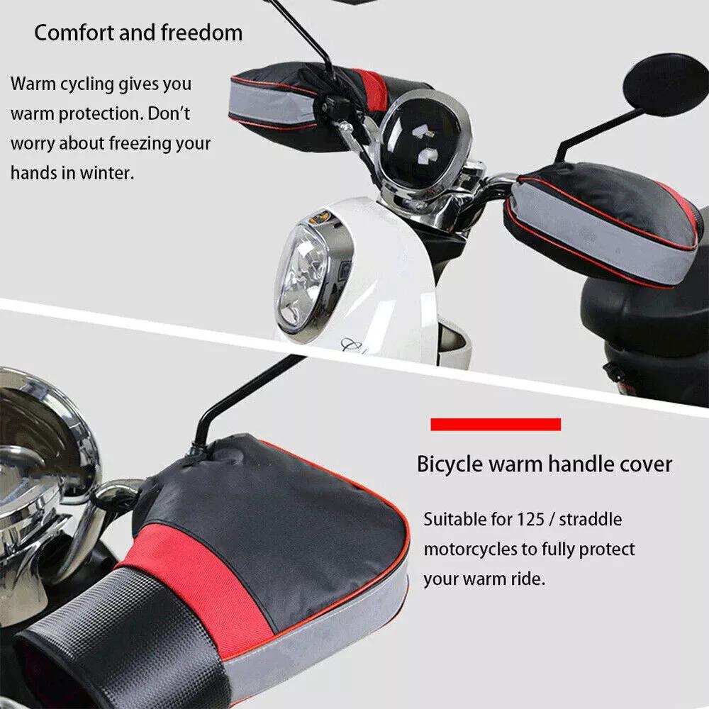 With Reflective Strips Motorcycle Windproof Gloves Electric Bike Bar Hand Gloves  Cycling