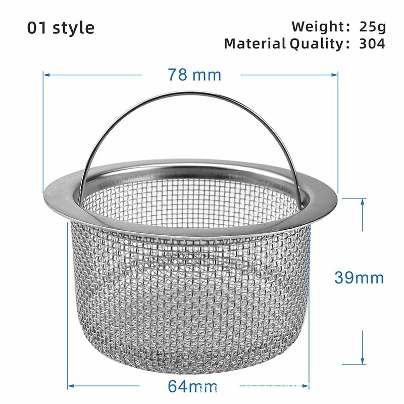 1PCS Filter kuchynského drezu Sieťka z nehrdzavejúcej ocele Sitko na drez Filter Sitko na drez do kúpeľne Odtokový otvor Sitko na filter Sitko na odpad