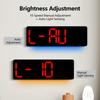 LED Wall Clock with RGB Night Light Date Day Temperature Alarm Clock Synchronised Display Creative Wall Lamp for Home LivingRoom