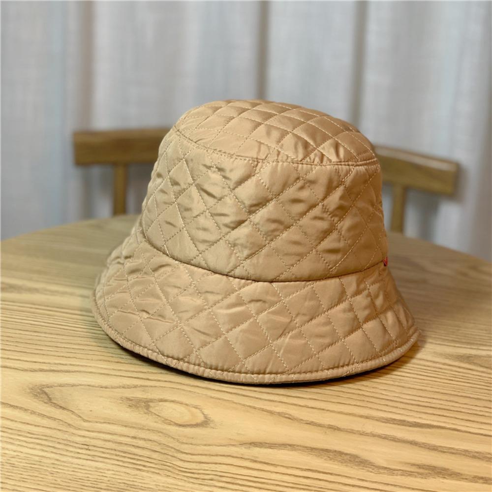 Cotton Gift Ultralight Rhombus Grid Winter Panama Hat Fisherman Hat Korean Style Hat Bucket Cap