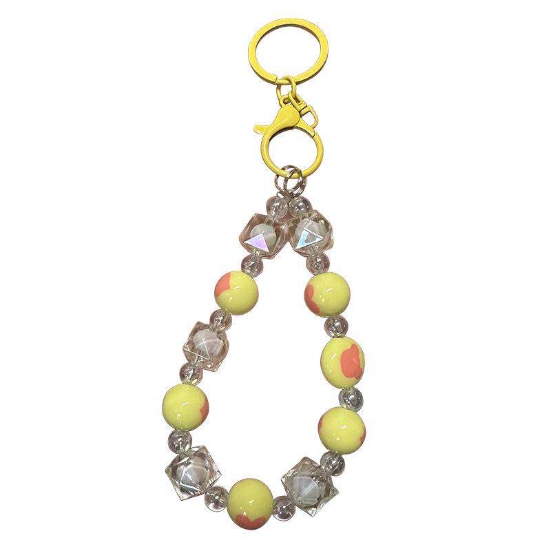 Net Red Beaded Bracelet Keychain: Cute DIY Candy Pendant & Anti-lost Phone Chain