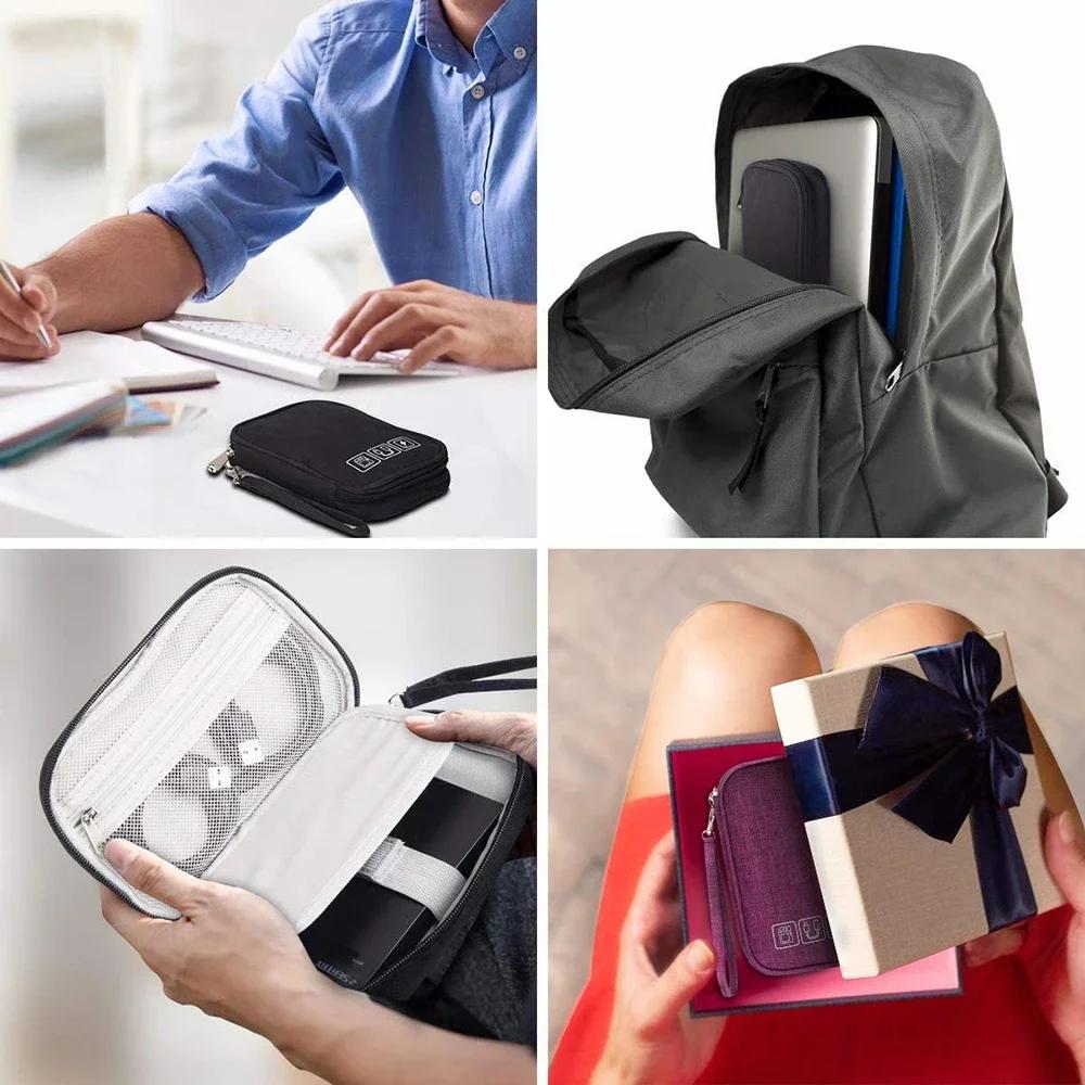 Cable Gadget Organizer Storage Bag Pouch Portable Electronic Accessories Case For Cord Charger Hard Drive Earphone USB SD Card