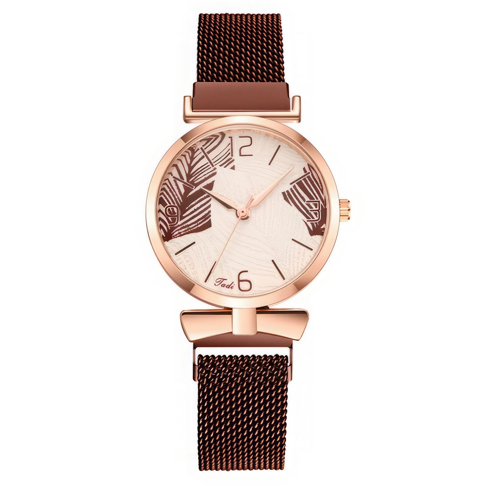 

Women Fashion Leather Watch One Size кавовий