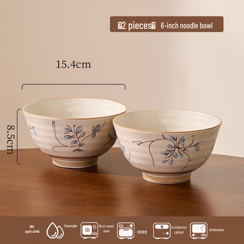 Yipan Underglaze Ceramic Noodle Bowl Set