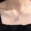 Heart-shaped zirconia key pendant necklace silver electroplated necklace jewelry, a birthday gift for a friend or girlfriend