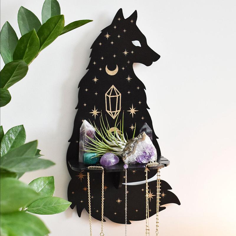 Animal-Shaped Wooden Candle Holder & Crystal Display: Creative Home Decoration Ornament